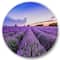 Designart - Sunrise & Dramatic Clouds Over Lavender Field II - Farmhouse Metal Circle Wall Art